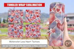 Tumbler Sublimation Wrap Watercolor Texture Heart Product Image 1