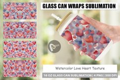 Glass Can Wraps Watercolor Texture Heart Product Image 1