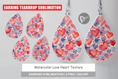 Earring Teardrop Watercolor Texture Heart Product Image 1