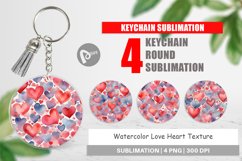 Keychain Watercolor Texture Heart Product Image 1