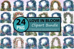 Watercolor Love In Bloom Collection Clipart Bundle Product Image 1