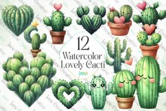 Watercolor lovely Cactus Sublimation Product Image 1