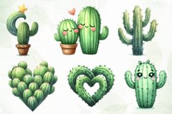 Watercolor lovely Cactus Sublimation Product Image 2
