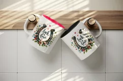 Watercolor lucky horseshoe flowers Luck in Love quote Valentine Day print 20 oz tumbler skinny mug wrap clipart t-shirt sublimation printable design