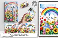 Digital Paper Watercolor Lush Garden Product Image 1