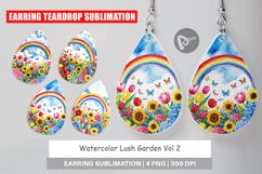 Earring Teardrop Watercolor Lush Garden Product Image 1