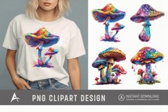 Watercolor Magic Mushroom Clipart Product Image 1