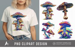 Watercolor Magic Mushroom Clipart Product Image 1