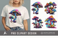 Watercolor Magic Mushroom Clipart Product Image 1