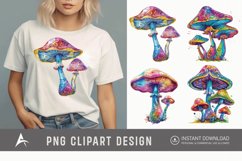 Watercolor Magic Mushroom Clipart Product Image 1