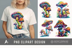 Watercolor Magic Mushroom Clipart Product Image 1