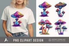 Watercolor Magic Mushroom Clipart Product Image 1