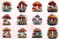 Watercolor Magic Mushrooms Clipart Bundle Product Image 2