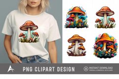 Watercolor Magic Mushrooms Clipart Product Image 1