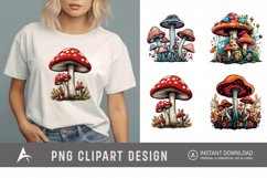 Watercolor Magic Mushrooms Clipart Product Image 1