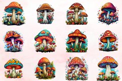 Watercolor Magical Mushrooms Clipart Bundle Product Image 2