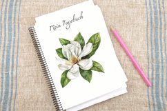 Magnolia large white petals green leaves Clipart Bundle Product Image 2