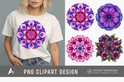 Watercolor Mandala Petunia Clipart Product Image 1