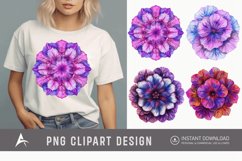 Watercolor Mandala Petunia Clipart Product Image 1