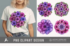Watercolor Mandala Petunia Clipart Product Image 1