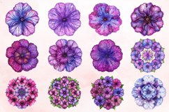 Watercolor Mandala Petunia Clipart Bundle Product Image 2