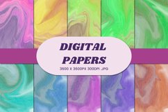 Watercolor Marble Liquid 6 Digital Paper Background Product Image 1