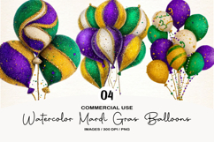 Watercolor Mardi Gras Balloons Clipart Product Image 1