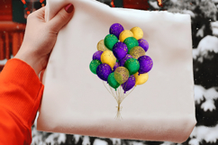 Watercolor Mardi Gras Balloons Clipart Product Image 2