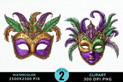 Watercolor Mardi Gras Exquisite Clipart Product Image 1