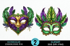 Watercolor Mardi Gras Exquisite Clipart Product Image 1