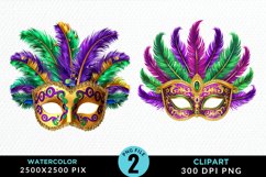 Watercolor Mardi Gras Exquisite Clipart Product Image 1