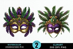 Watercolor Mardi Gras Exquisite Clipart Product Image 1