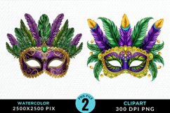 Watercolor Mardi Gras Exquisite Clipart Product Image 1