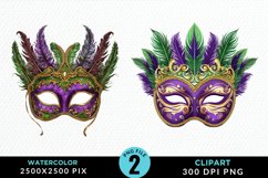 Watercolor Mardi Gras Exquisite Clipart Product Image 1