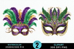Watercolor Mardi Gras Exquisite Clipart Product Image 1