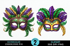 Watercolor Mardi Gras Exquisite Clipart Product Image 1