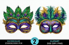 Watercolor Mardi Gras Exquisite Clipart Product Image 1