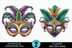 Watercolor Mardi Gras Exquisite Clipart Product Image 1