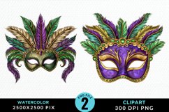 Watercolor Mardi Gras Exquisite Clipart Product Image 1
