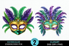 Watercolor Mardi Gras Exquisite Clipart Product Image 1
