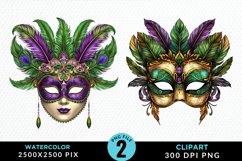 Watercolor Mardi Gras Exquisite Clipart Product Image 1
