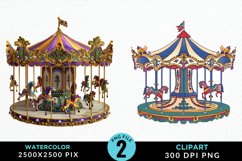 Watercolor Mardi Gras PNG Set Clipart Product Image 1