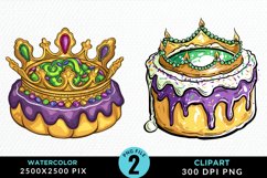 Watercolor Mardi Gras PNG Set Clipart Product Image 1