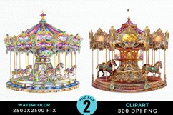 Watercolor Mardi Gras PNG Set Clipart Product Image 1