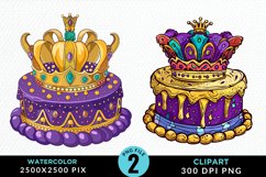 Watercolor Mardi Gras PNG Set Clipart Product Image 1
