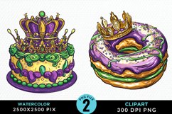 Watercolor Mardi Gras Graphic Clipart Product Image 1