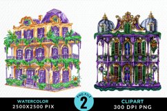 Watercolor Mardi Gras Clipart Bundle Product Image 3