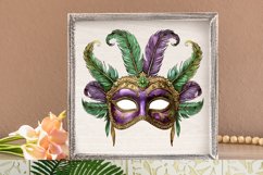 Watercolor Mardi Gras Mask Clipart Bundle Product Image 6