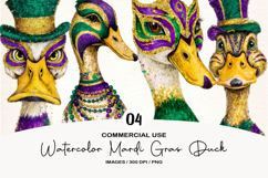 Watercolor Mardi Gras Duck Clipart Product Image 1
