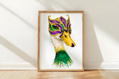 Watercolor Mardi Gras Duck Clipart Product Image 3